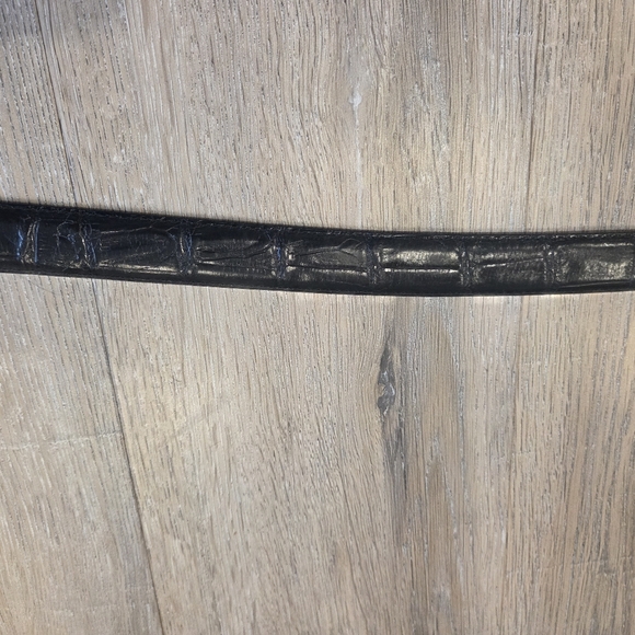 Brighton Black Embossed Leather Medalion Silver Buckle Belt Women's Size L 34 - Picture 6 of 12